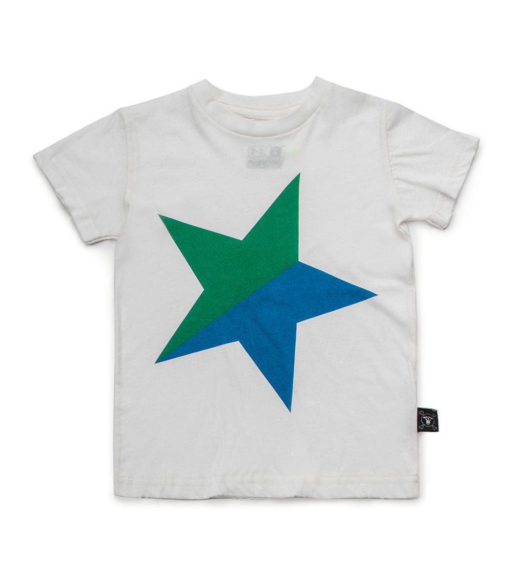 Nununu Kids Colorful STAR T-shirt - White/Green