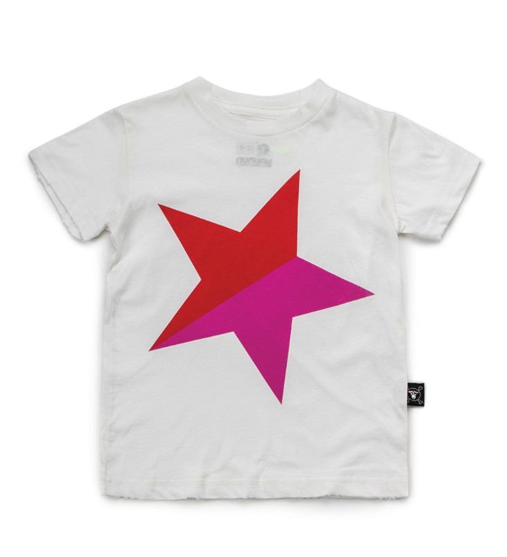 Nununu Kids Colorful STAR T-shirt - White/Red