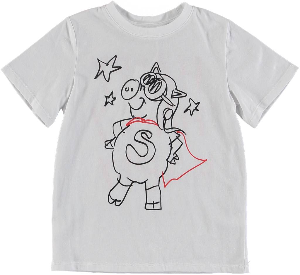 STELLA McCARTNEY Kids Unisex Pig Superhero T-Shirt