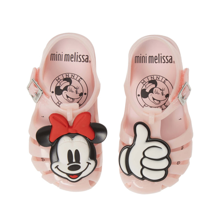 Mini Melissa Kids Girls "Aranha + Mickey" Friends Jelly Sandals Shoes in Pink