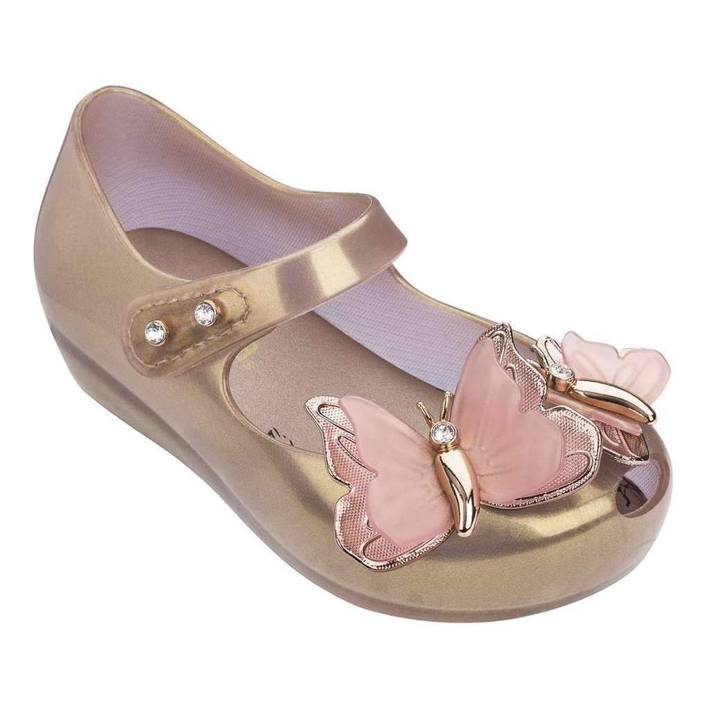 Mini Melissa Kids Girl Ultragirl Special II (Swarovski Stones) Sandals Shoes in Rose Gold