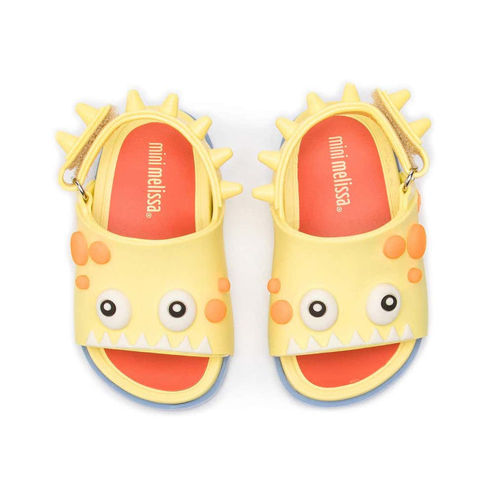 Mini Melissa Kids Boy/Girl Beach Slide Dino Sandals Shoes in Yellow