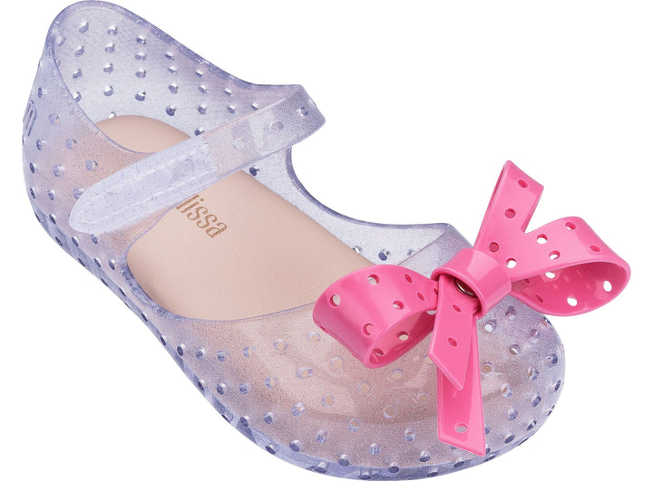 Mini Melissa Kids Girl Furadinha XI Sandals Shoes in Clear Glitter