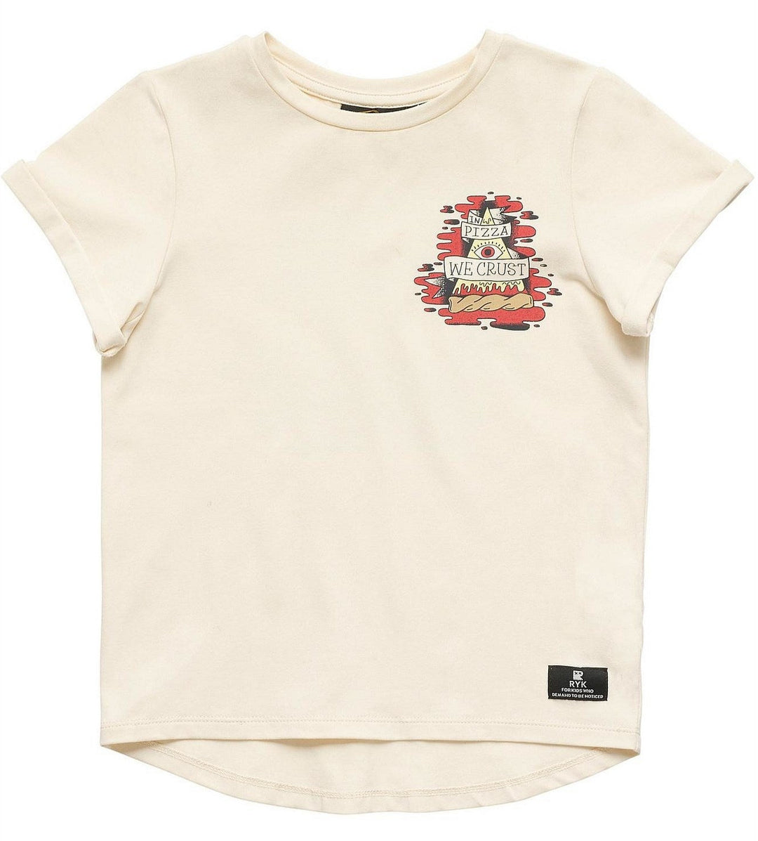 Rock Your Baby - Kids Pizza We Crust T-shirt in Oatmeal TBT1852U-IP