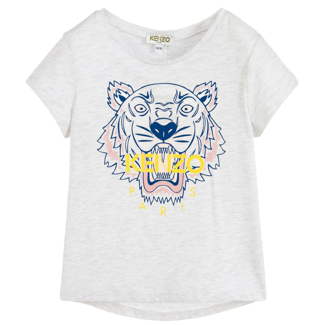 Kenzo Kids Tiger Tee Shirt in Light Marl Grey