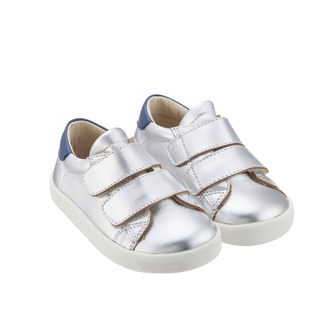 Old Soles Baby Toddy Leather Sneakers in Silver / Jean