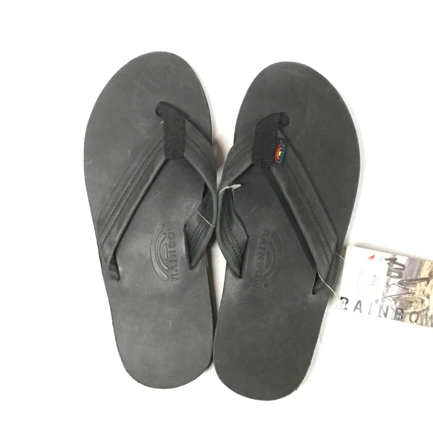 Rainbow Leather Flip-Flops Sandals 301ALTS Men‚Äôs Black