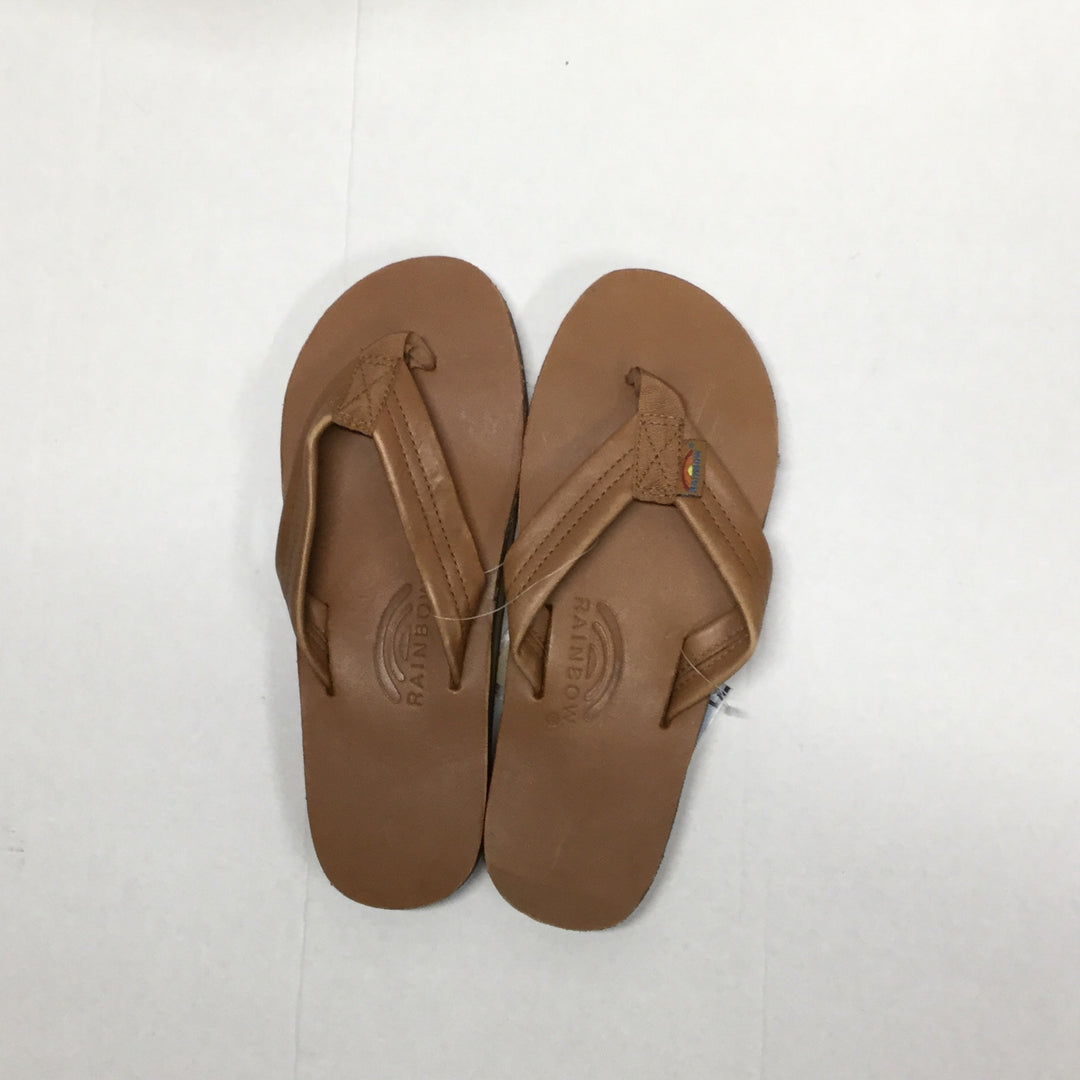 Rainbow Men's Leather Flip-Flops Sandals - Tan