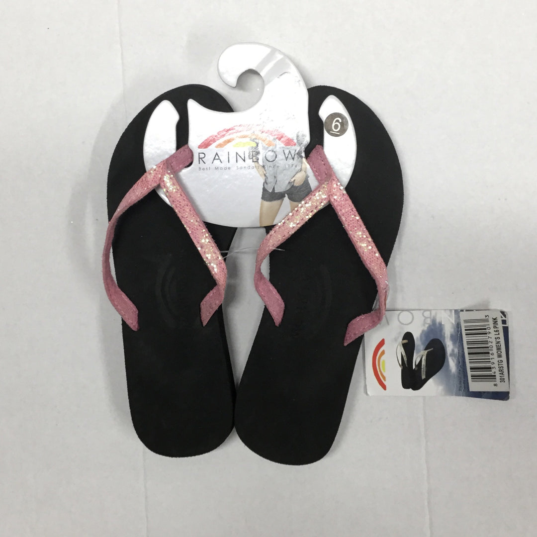 Rainbow Leather Flip-Flops Sandals 301ARSTG Women‚Äôs Pink