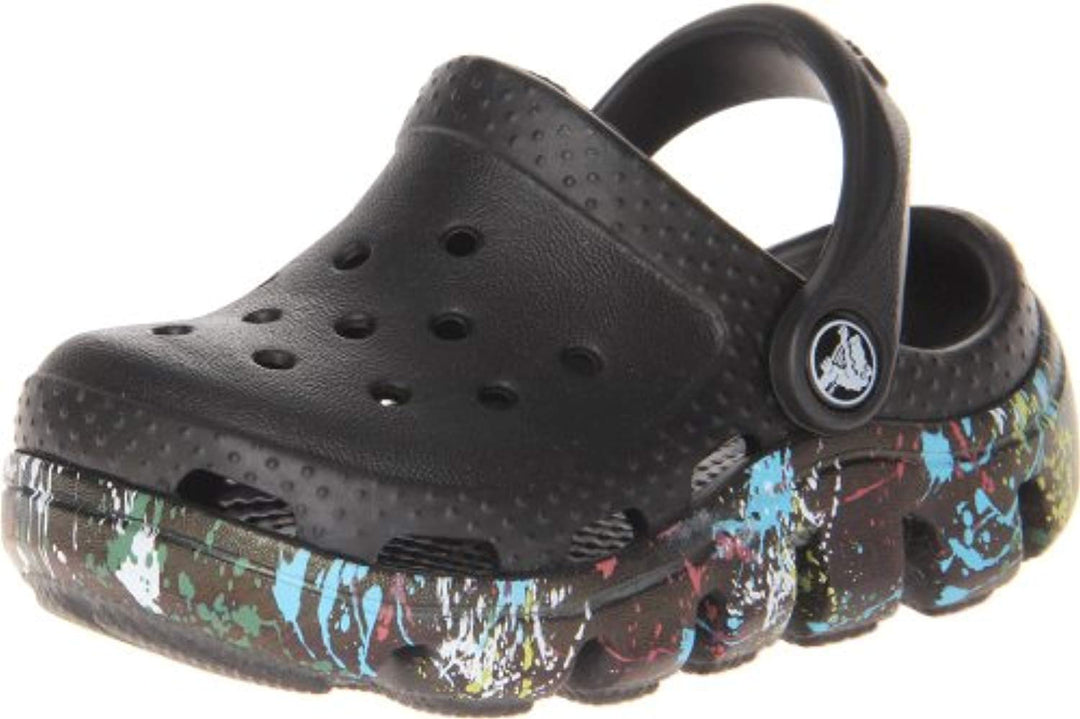 Crocs Kids Black 15029 Duet Sport Splatter Clog (Toddler/Little Kid)