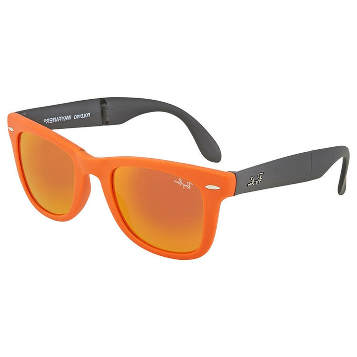 Ray Ban Men/Womens RB4105 Folding Wayfarer Sunglasses - Orange/Black