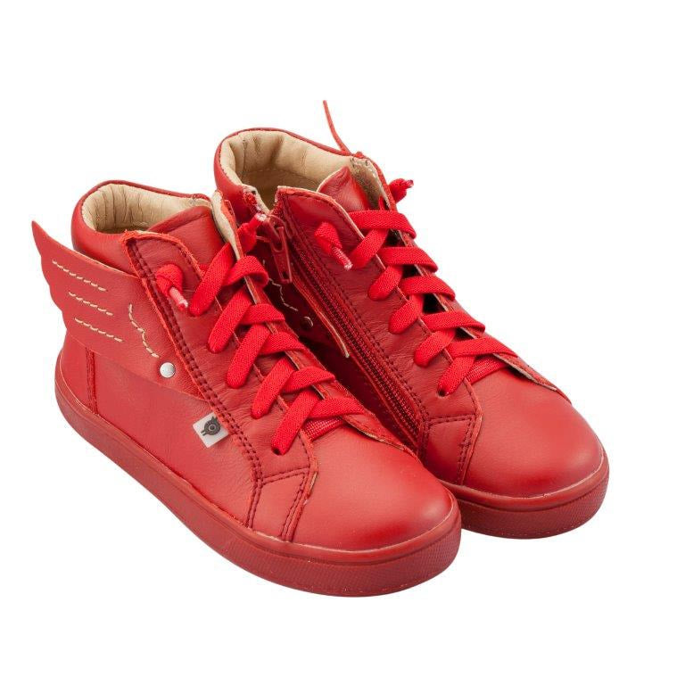 Old Soles Kids 6017 Local Wings Leather Sneakers in Red / Red