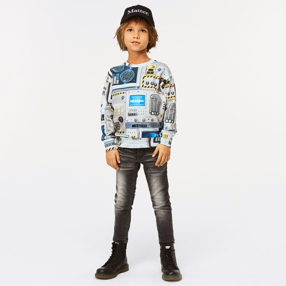Molo Kids Boy's Madsim Sweatshirt - Space Navigation