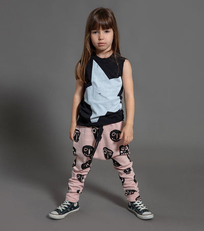Nununu Kids ROWDY MASKS BAGGY Pants in Powder Pink