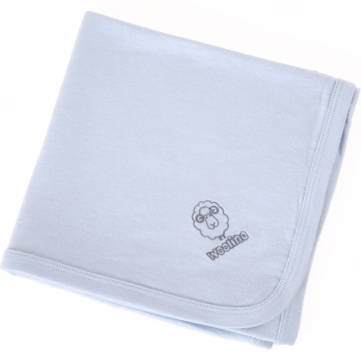>Woolino Merino Wool Swaddle Blanket 39" x 35.5" - Blue