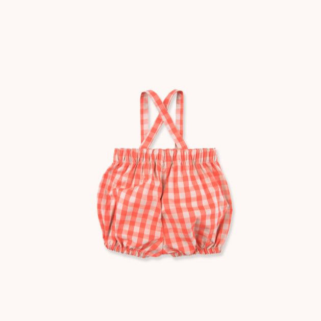 TINYCOTTONS Kids TINY VICHY BRACES BLOOMER in red/light nude 194