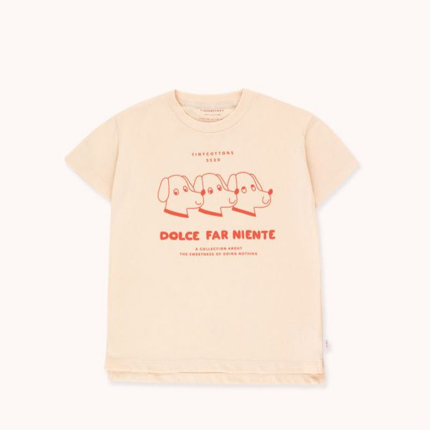 TINYCOTTONS Kids "DFN DOGS" TEE in light cream/red 035