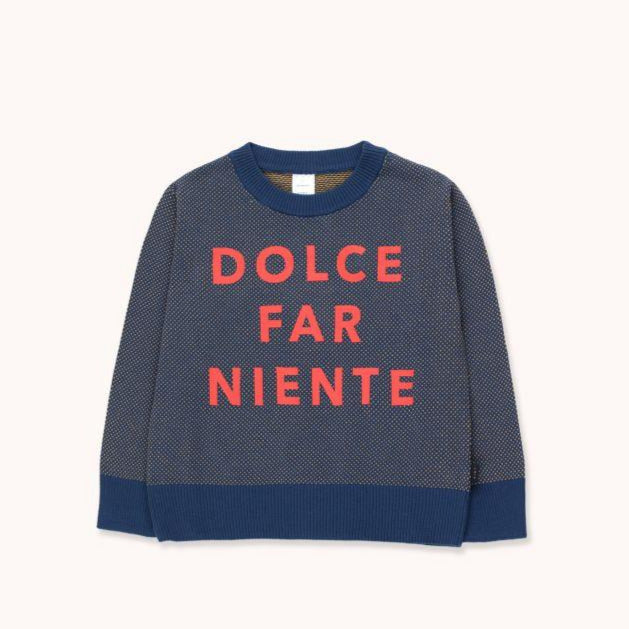 TINYCOTTONS Kids "DOLCE FAR NIENTE" SWEATER in light navy/gold 215