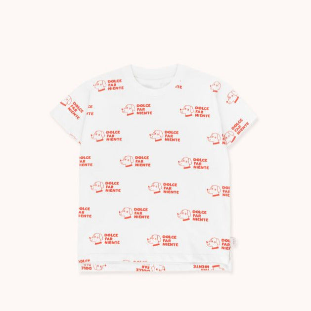 TINYCOTTONS Kids DOGS TEE in off-white/red 002