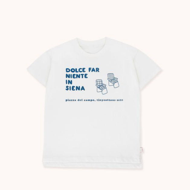 TINYCOTTONS Kids "DFN IN SIENA" TEE in off-white/summer navy 041