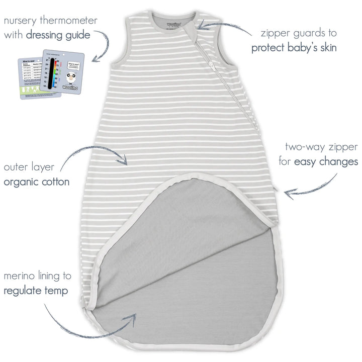 >Woolino 4 Season CLASSIC Merino Wool &amp; Organic Cotton Baby Sleep Bag - Night Sky