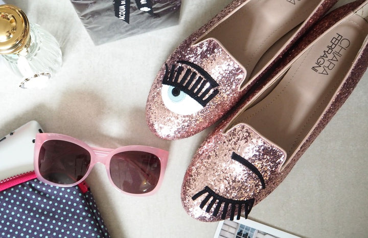 Chiara Ferragni Women's Donna Pink Glitter Slipper