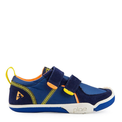 PLAE Kids TY Denim Navy Suede Nylon Sneaker Shoes