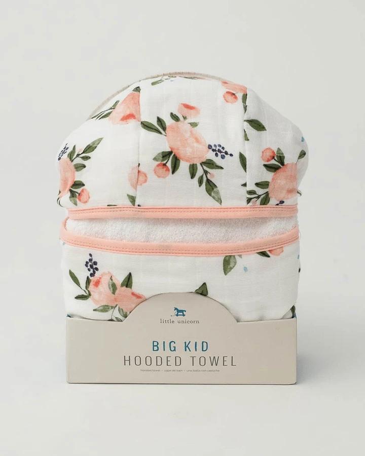 Little Unicorn Big Kid Hooded Towel - Watercolor Roses