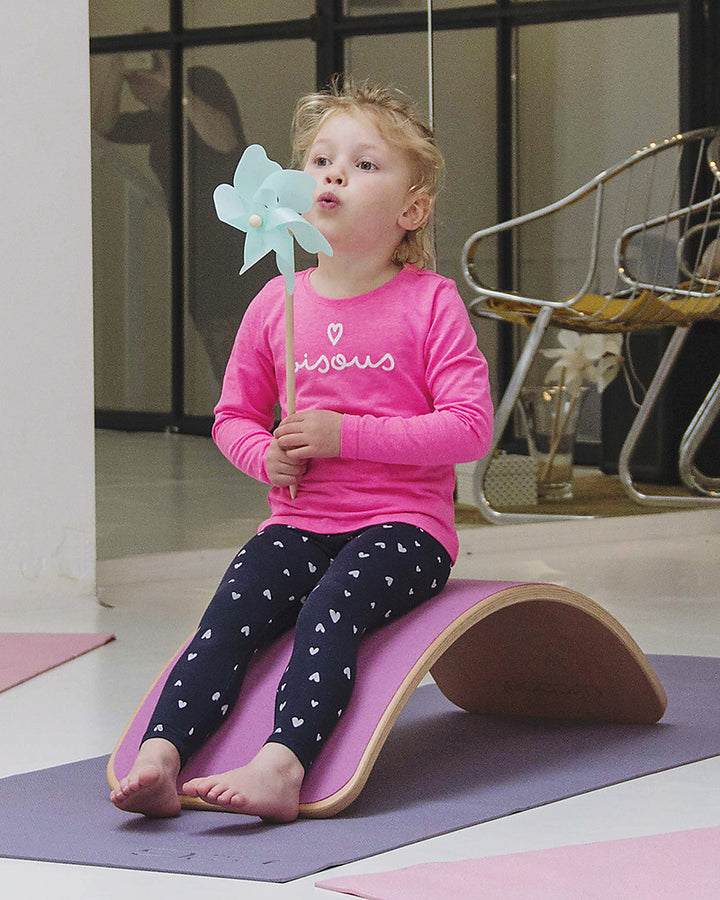 Wobbel PRO Transparent Lacquer Balance Board - Wild Rose Felt
