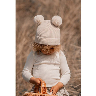 HUTTELIHUT Kids BIG PLYS Plush Hut Wool Hat - White/White